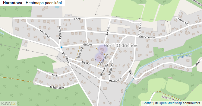 Harantova - mapa podnikání