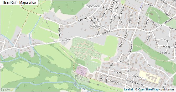 Hraniční - mapa ulice