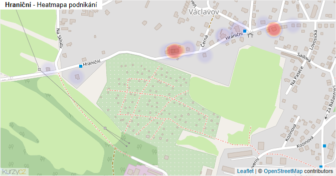 Hraniční - mapa podnikání