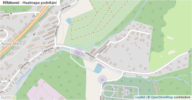 Hřbitovní - mapa podnikání