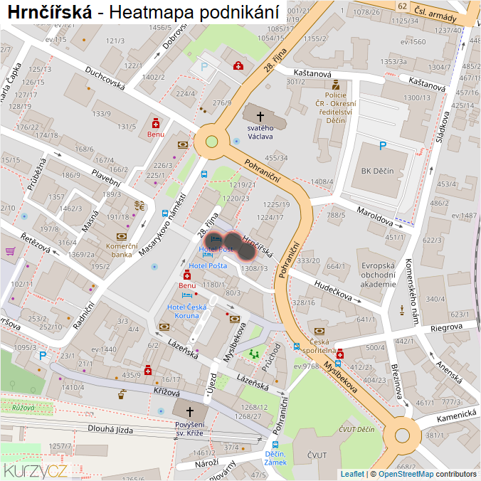 Mapa Hrnčířská - Firmy v ulici.