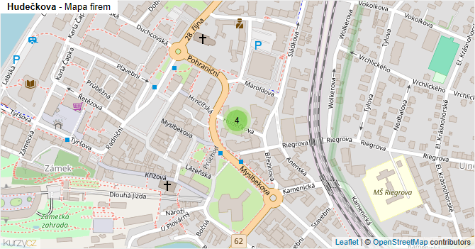 Hudečkova - mapa firem