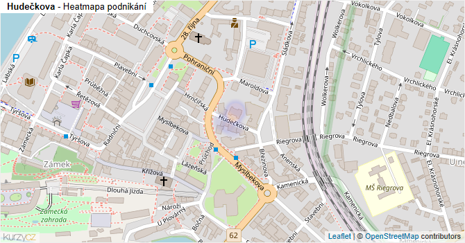Hudečkova - mapa podnikání