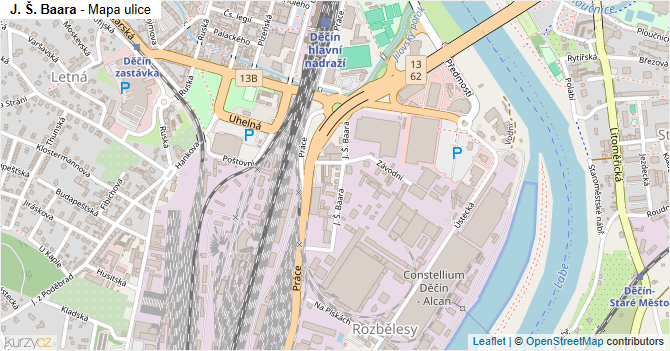 J. Š. Baara - mapa ulice