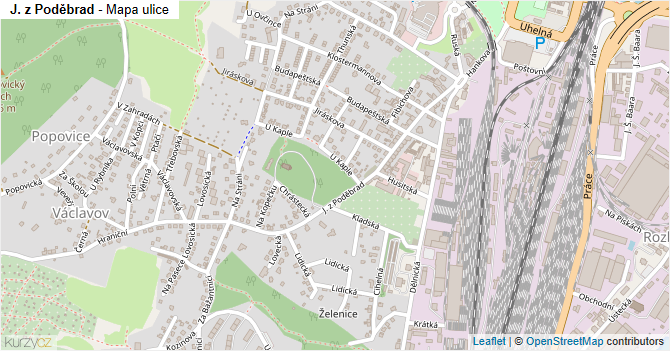 J. z Poděbrad - mapa ulice