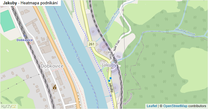 Jakuby - mapa podnikání
