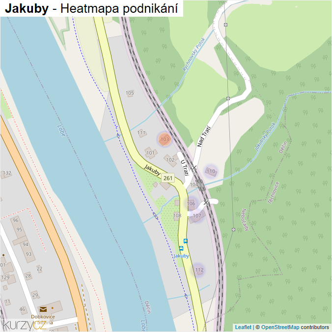 Mapa Jakuby - Firmy v ulici.