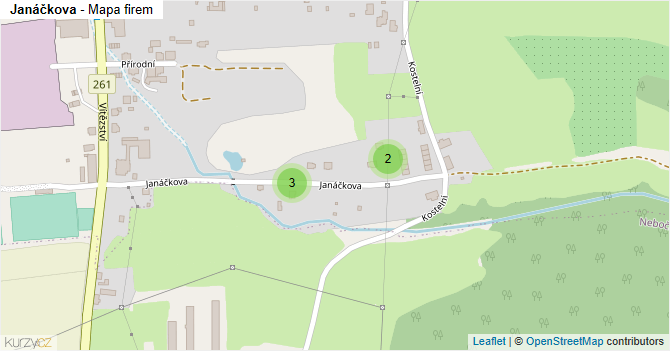 Janáčkova - mapa firem