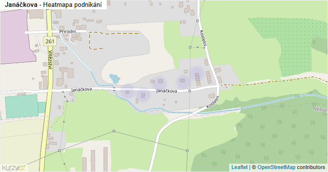 Janáčkova - mapa podnikání