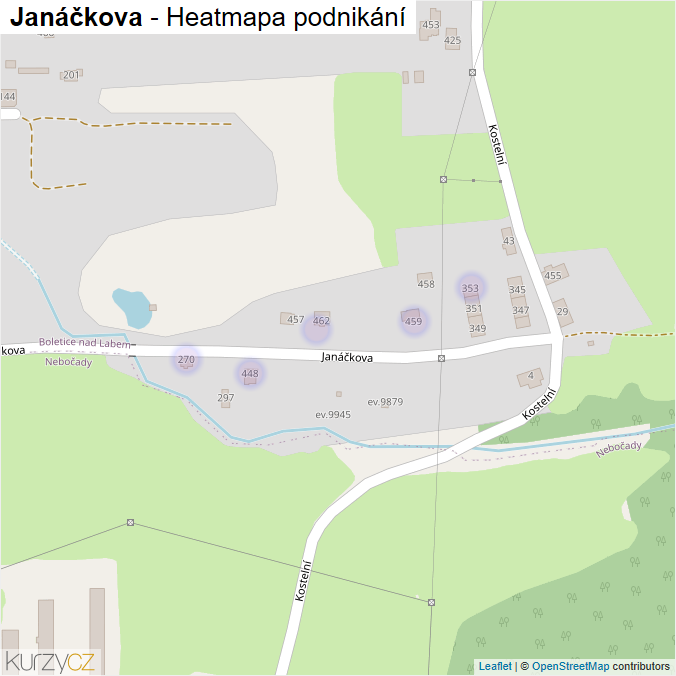 Mapa Janáčkova - Firmy v ulici.
