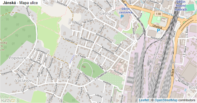 Jánská - mapa ulice
