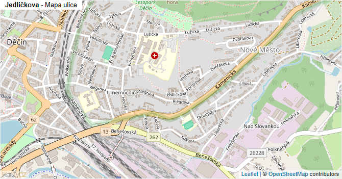 Jedličkova - mapa ulice