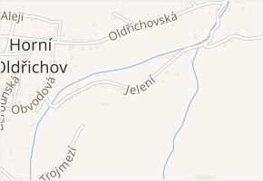 Jelení v obci Děčín - mapa ulice