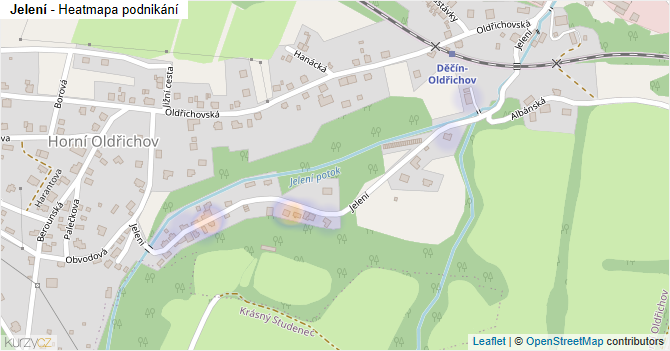 Jelení - mapa podnikání