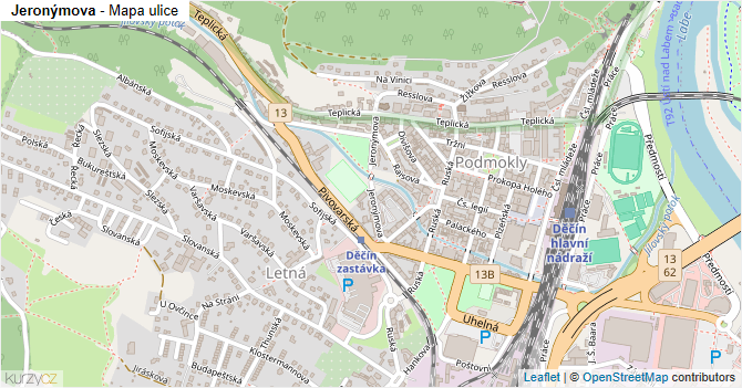 Jeronýmova - mapa ulice