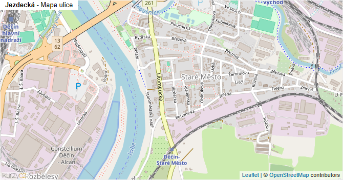 Jezdecká - mapa ulice