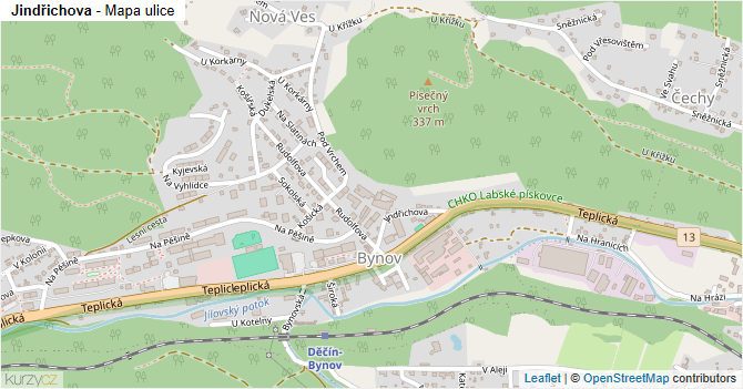 Jindřichova - mapa ulice