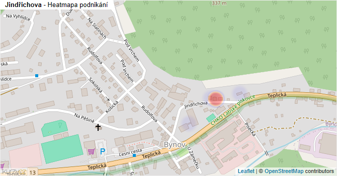 Jindřichova - mapa podnikání