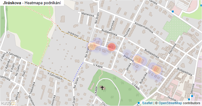 Jiráskova - mapa podnikání