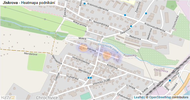 Jiskrova - mapa podnikání