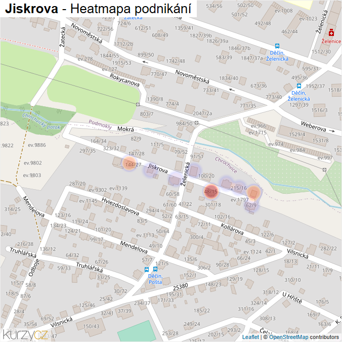 Mapa Jiskrova - Firmy v ulici.