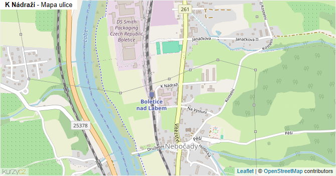 K Nádraží - mapa ulice