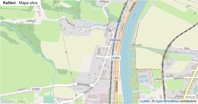 Kališní - mapa ulice