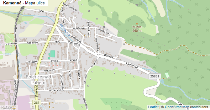 Kamenná - mapa ulice