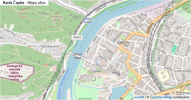 Karla Čapka - mapa ulice