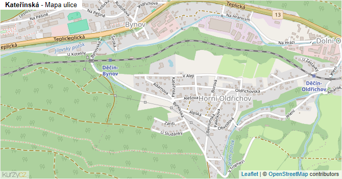 Kateřinská - mapa ulice