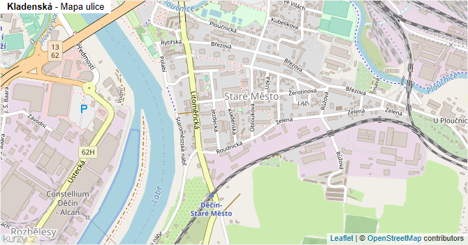 Kladenská - mapa ulice