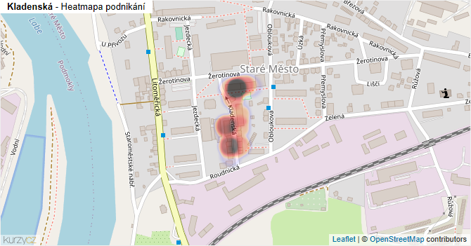 Kladenská - mapa podnikání
