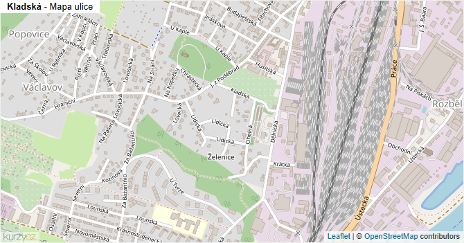 Kladská - mapa ulice