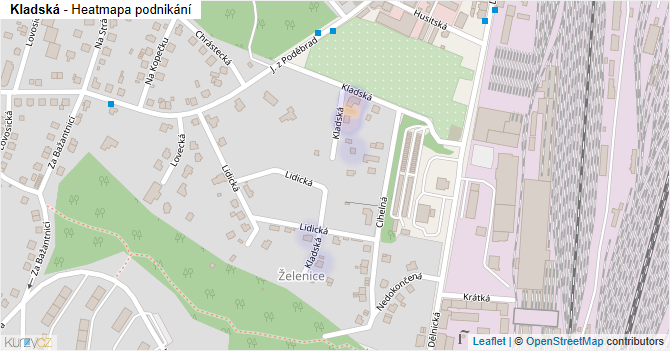 Kladská - mapa podnikání