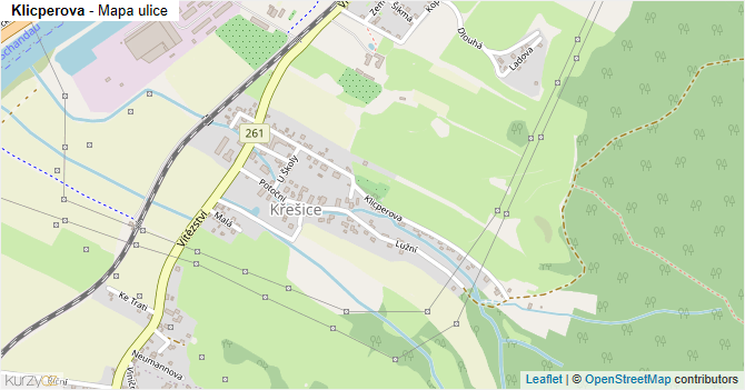 Klicperova - mapa ulice
