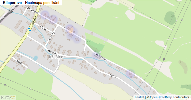 Klicperova - mapa podnikání
