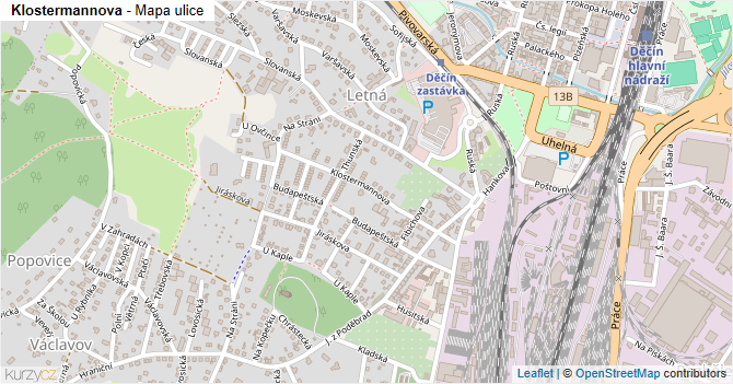 Klostermannova - mapa ulice