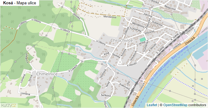 Kosá - mapa ulice