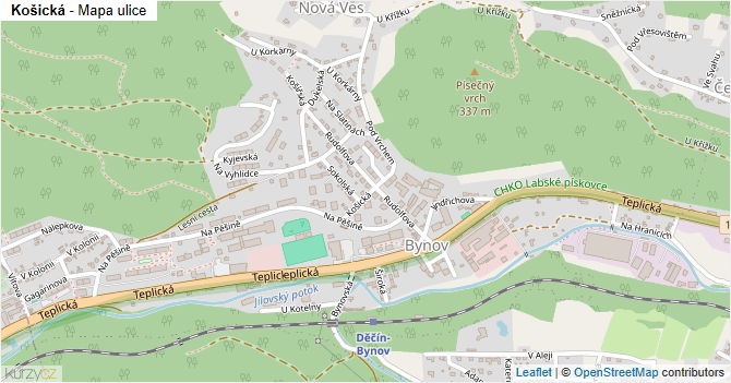 Košická - mapa ulice