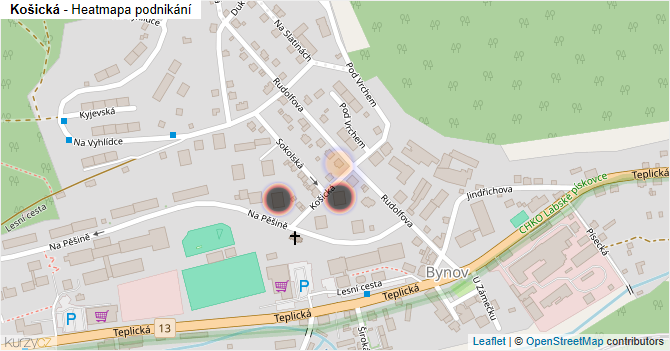 Košická - mapa podnikání