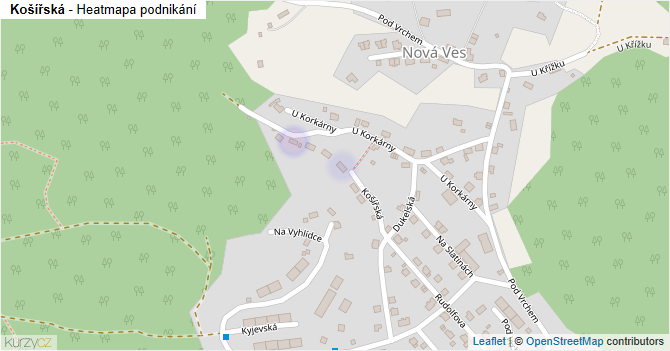 Košířská - mapa podnikání