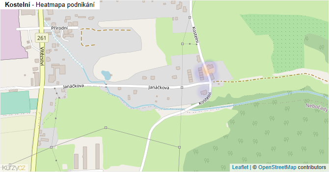 Kostelní - mapa podnikání