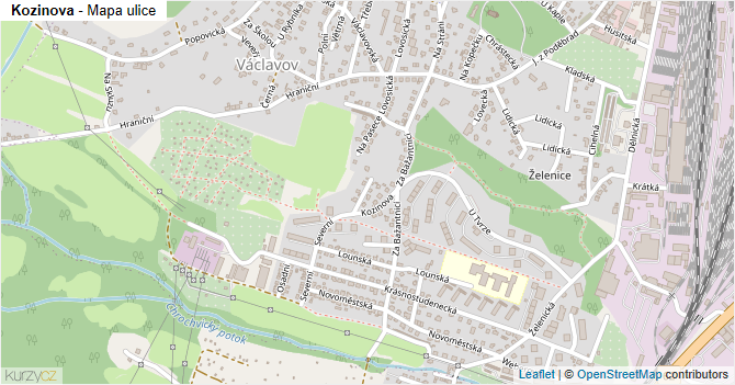 Kozinova - mapa ulice