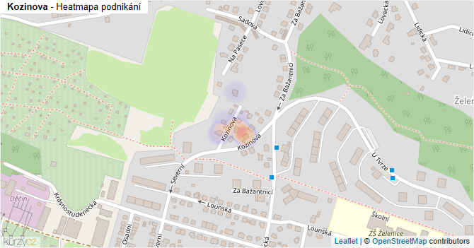 Kozinova - mapa podnikání
