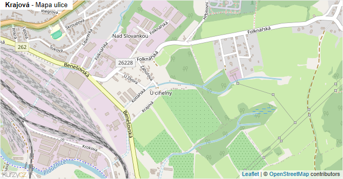 Krajová - mapa ulice