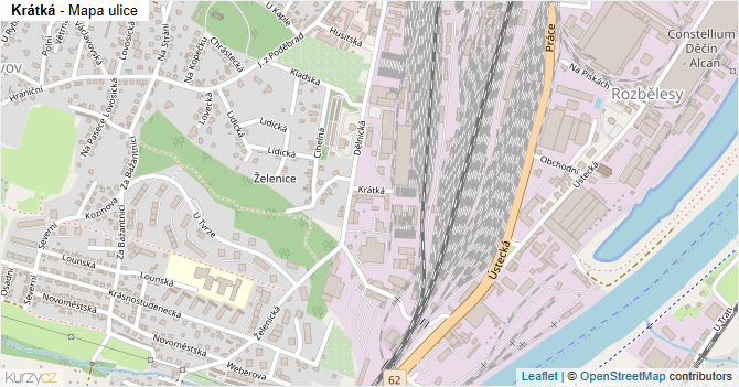 Krátká - mapa ulice