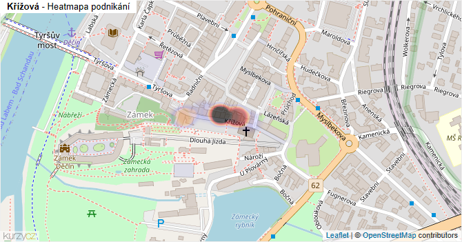 Křížová - mapa podnikání