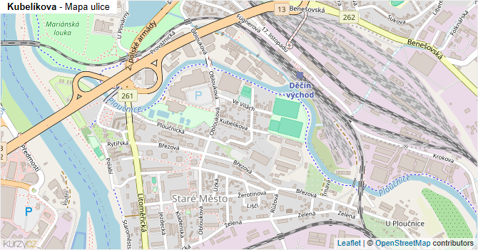 Kubelíkova - mapa ulice