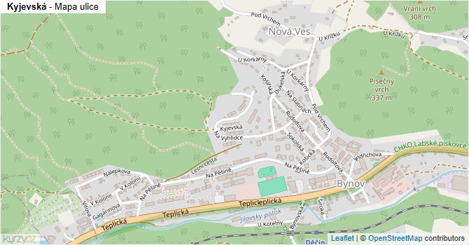 Kyjevská - mapa ulice