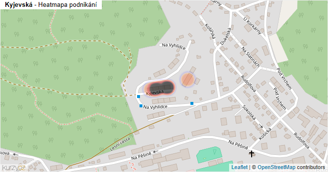 Kyjevská - mapa podnikání